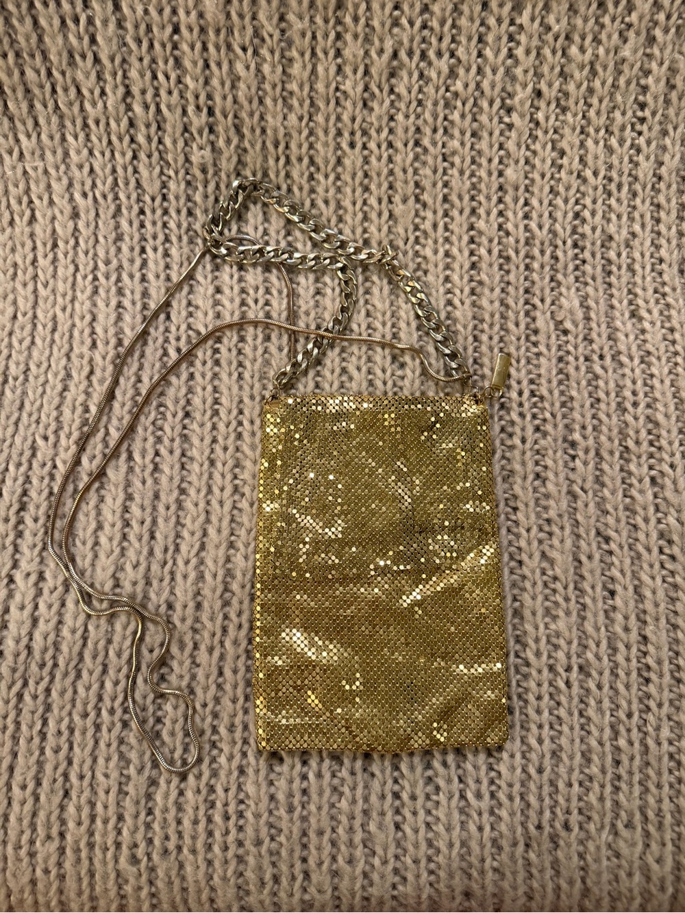 Gold Mesh Crossbody Pouch